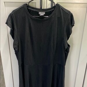 City Chic Black Sheath Dress with Cap Sleeves